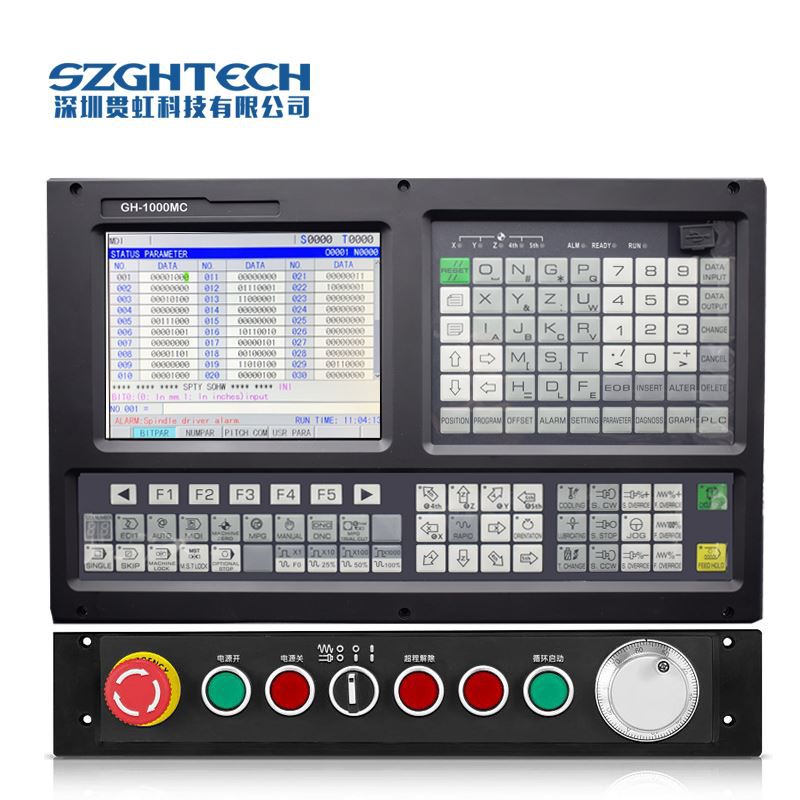 GH1000TC is Turning controller with ATC function: Electric Turret/Binary Turret/Servo Turret/Special Turret
,Threading Cycle: Following Mode/Interpolate Mode ,Support Dual analog voltage(0~10V) & C-axis for Spindle servo(M800)